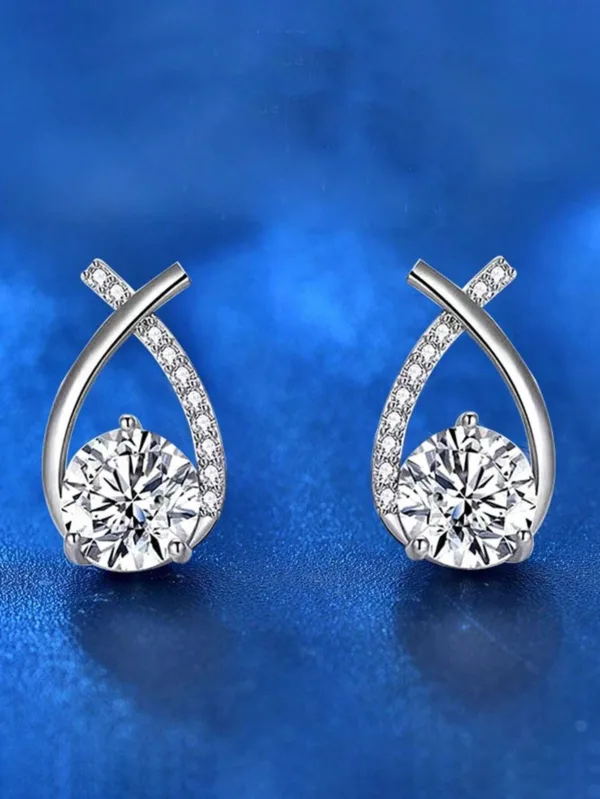 Waterdrop Cubic Zirconia Stud Earrings - Image 6