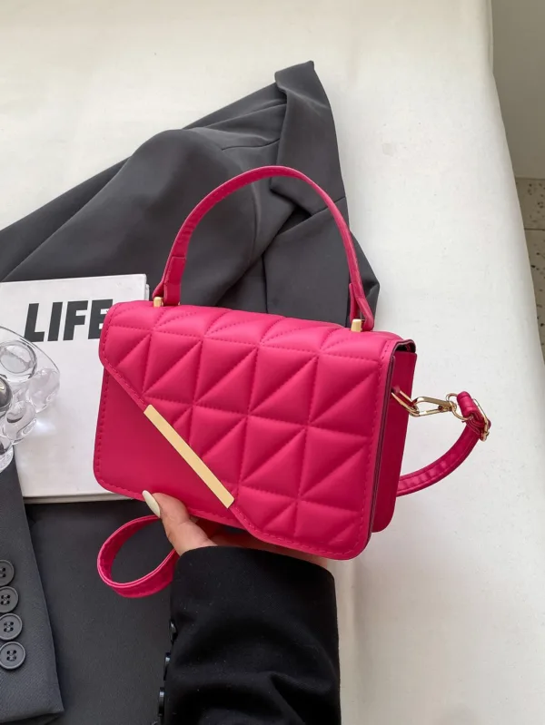 Elegant Portable Mini Flap Top Handle Bag - Image 8