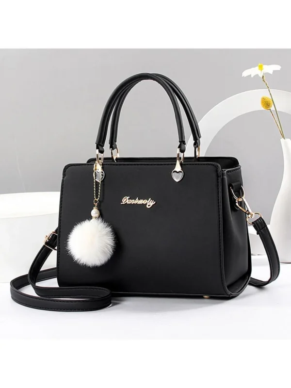 Fluffy Ball Pendant Tote Bag for Everyday Use - Image 5