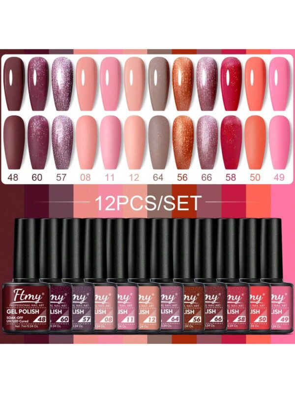 Vibrant 12-Piece Gel Nail Polish Set