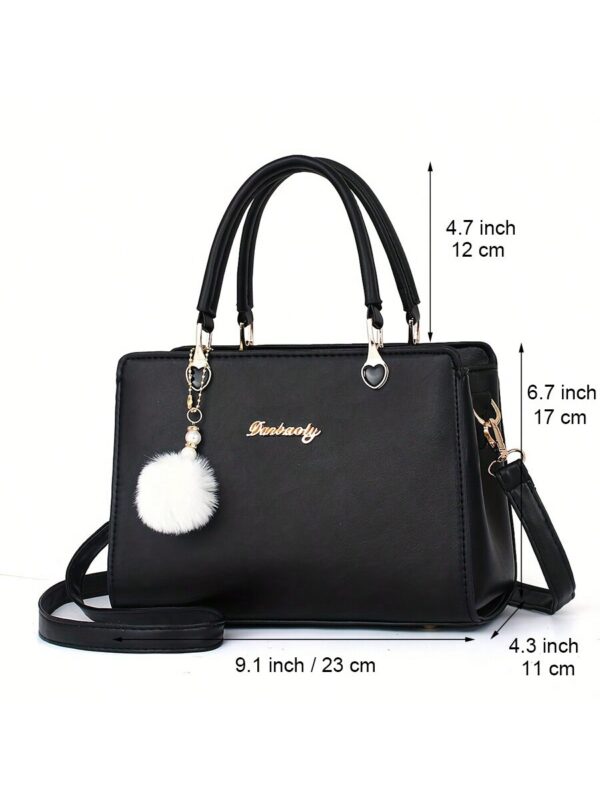 Fluffy Ball Pendant Tote Bag for Everyday Use - Image 2