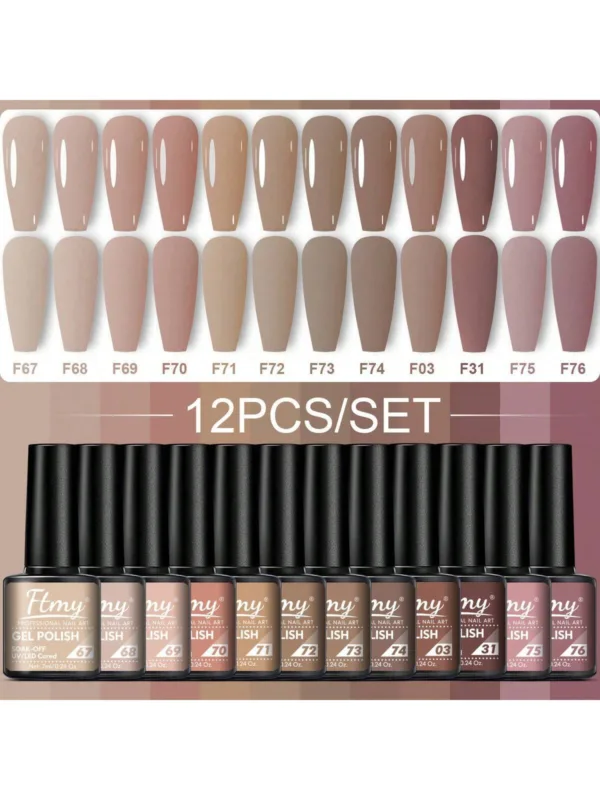 Vibrant 12-Piece Gel Nail Polish Set - Image 9