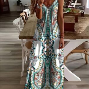 Multicolor Maxi Cami Dress for Summer Vacations