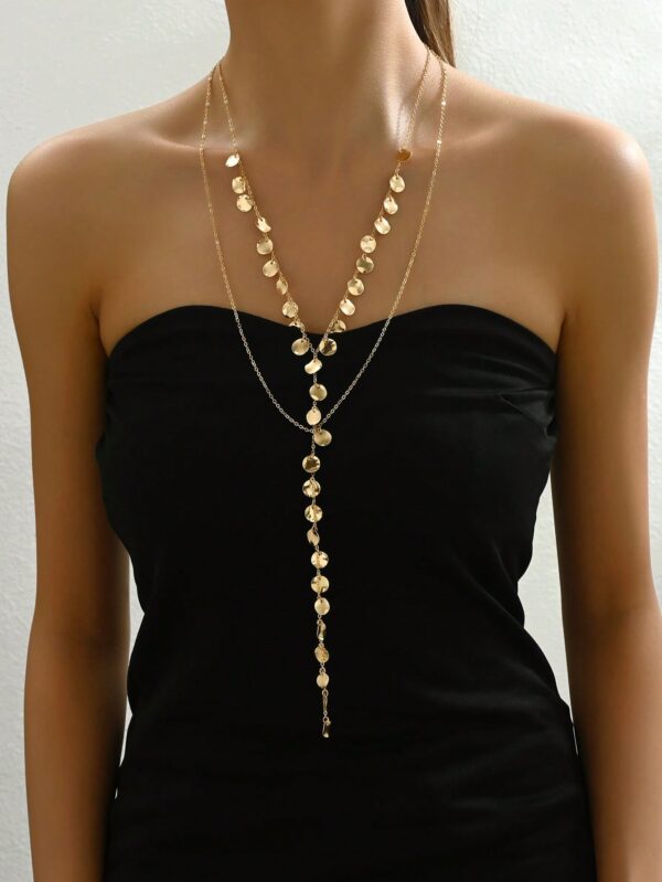 Geometric Brushed Snake Chain Necklace - Image 5