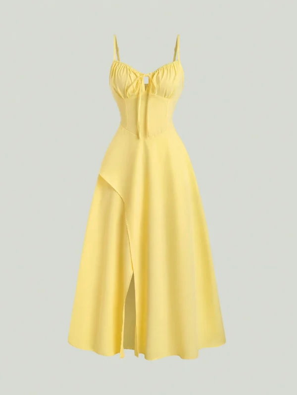 High Split Spaghetti Strap Midi Dress - Image 8