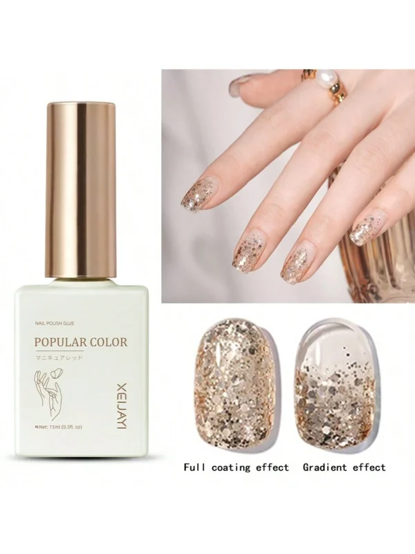 Gold Glitter Soak Off Gel Nail Polish 15ML