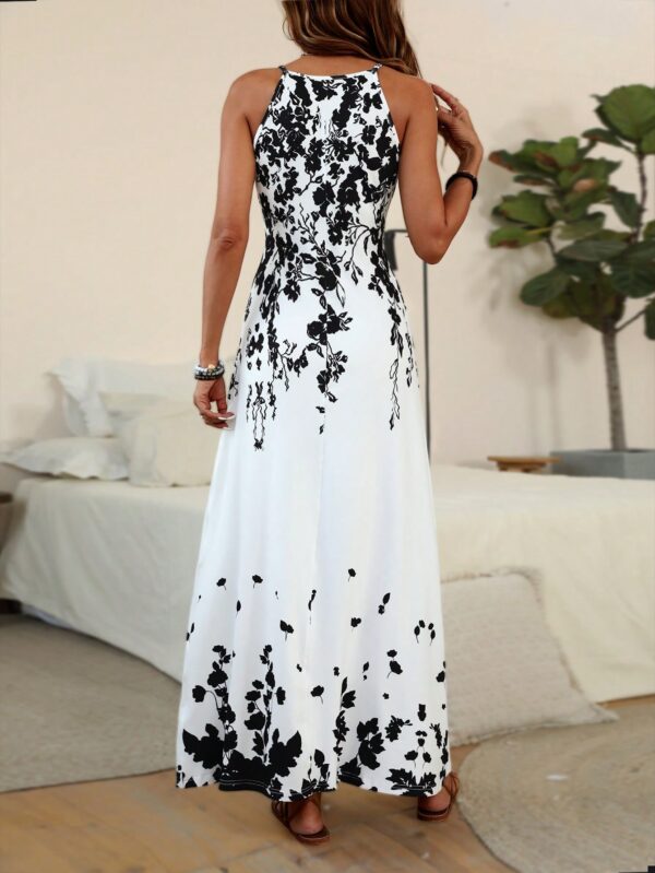 Tropical Floral Spaghetti Strap Maxi Dress - Image 2