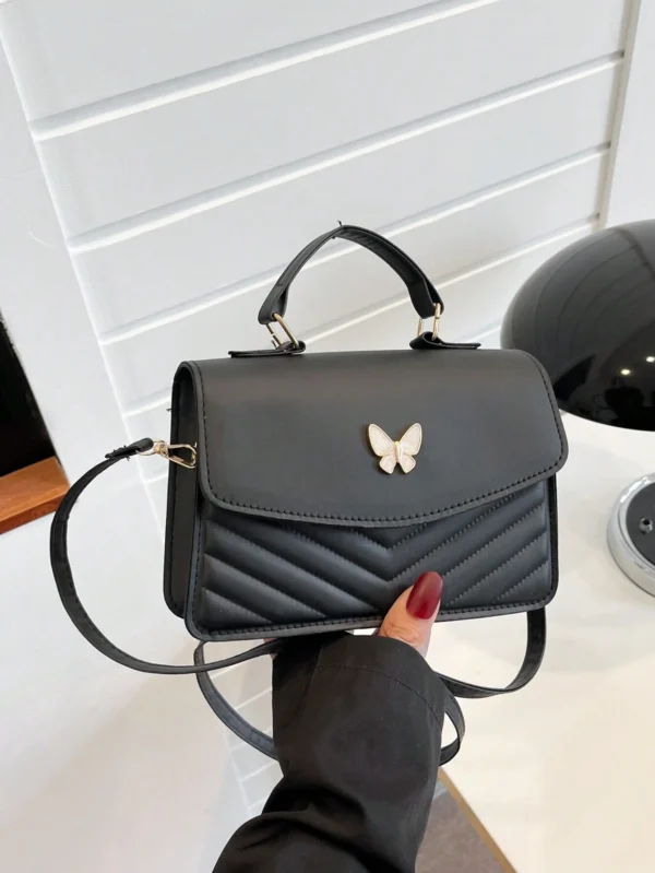 Stylish PU Leather Bowknot Crossbody Bag - Image 8