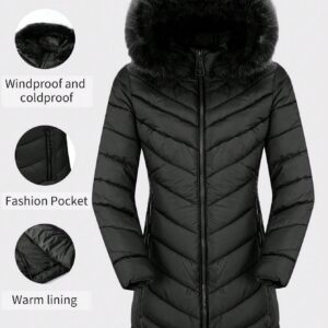 Warm Padded Jacket with Fluffy Hood