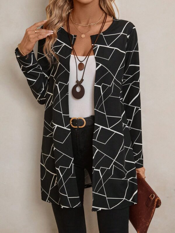 Stylish Printed Round Neck Cardigan for Autumn - Image 5