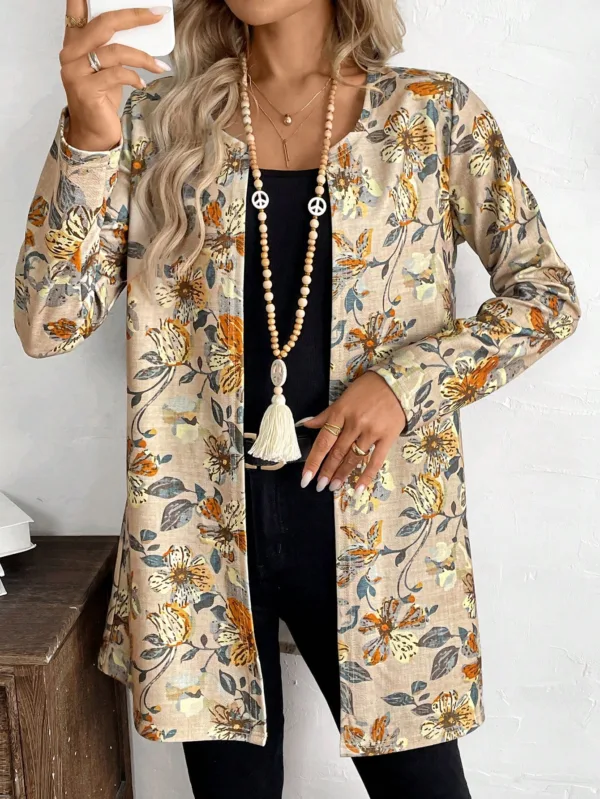 Stylish Printed Round Neck Cardigan for Autumn - Image 8