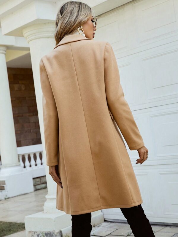 Double-Breasted Camel Overcoat for Autumn - Image 2