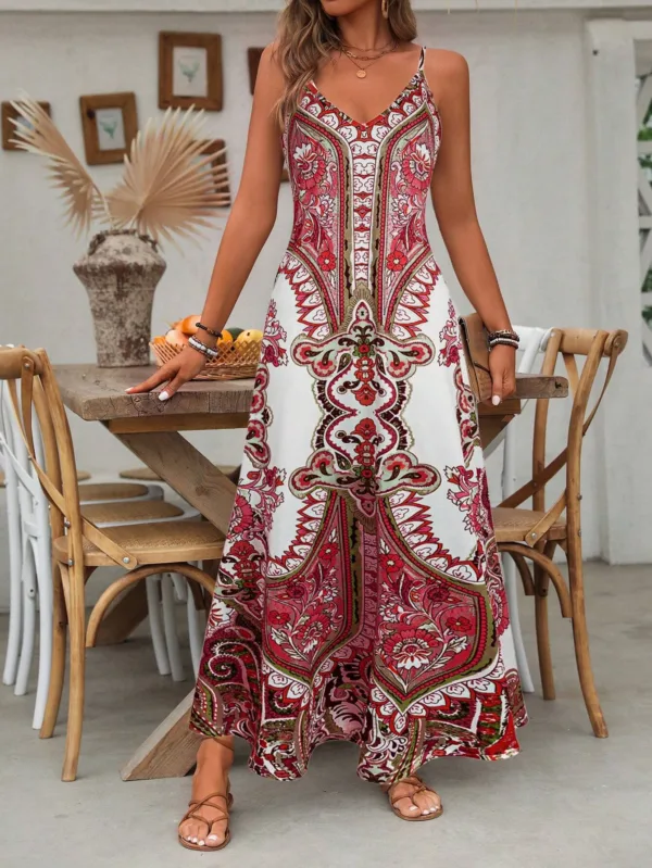 Multicolor Maxi Cami Dress for Summer Vacations - Image 8