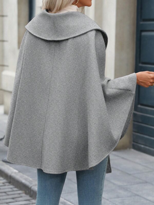 Solid Color Cloak with Bow Tie Belt - Image 2