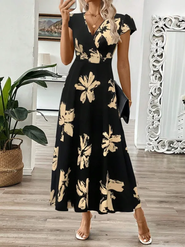 Summer Floral A-Line Maxi Dress - Image 8