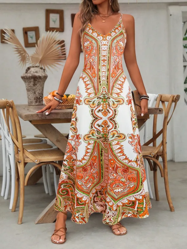 Multicolor Maxi Cami Dress for Summer Vacations - Image 9